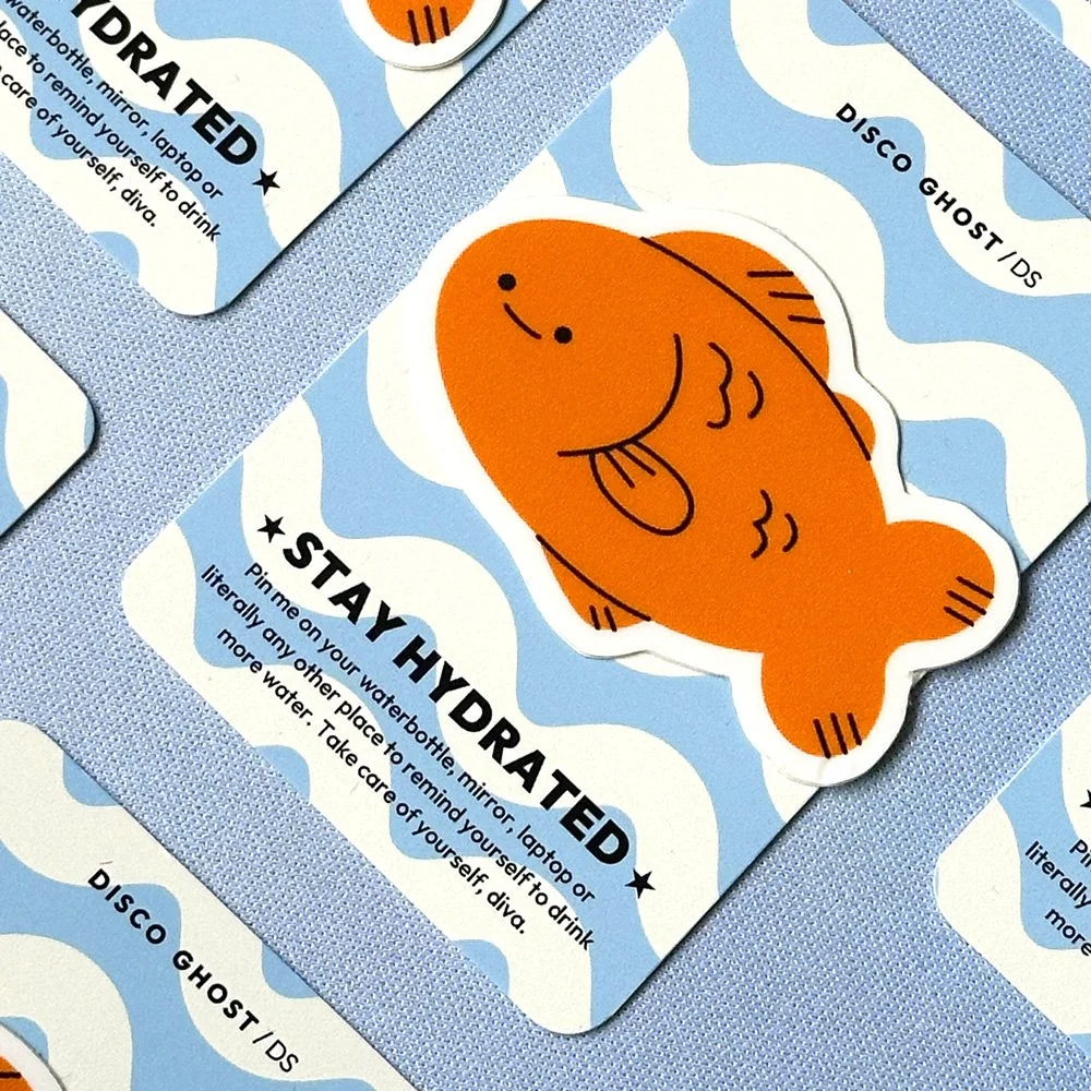 "Remember to stay hydrated" Goldfish – Sticker