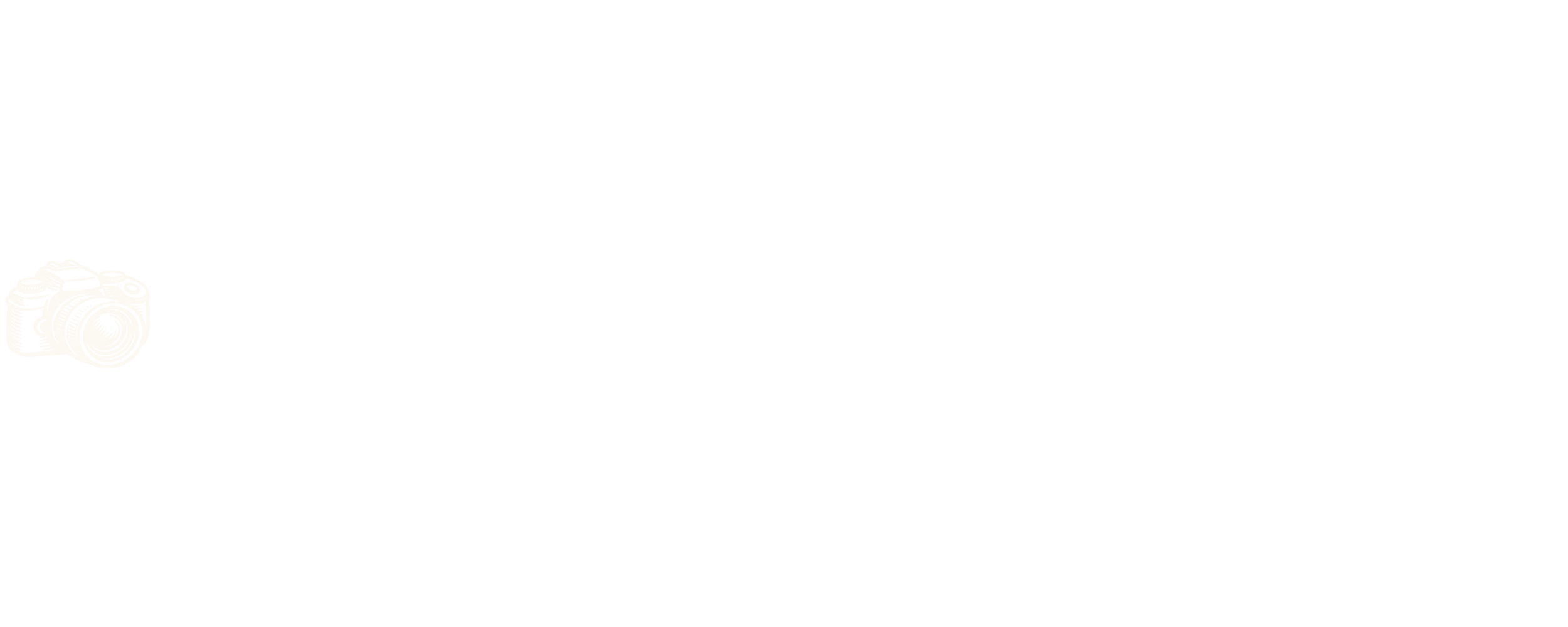 A black background with a white line drawing of a camera and a horizontal line extending to the right.