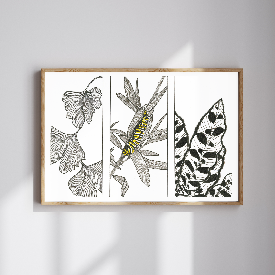 Quietly-alongside-caterpillar-leaf-art-print-wall-mockup.png