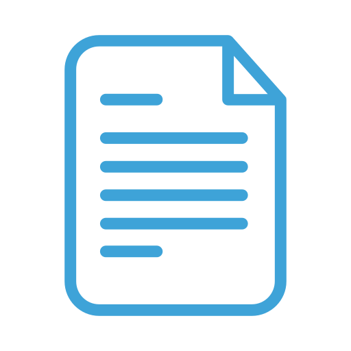 Icon of a document with lines of text and a folded corner.