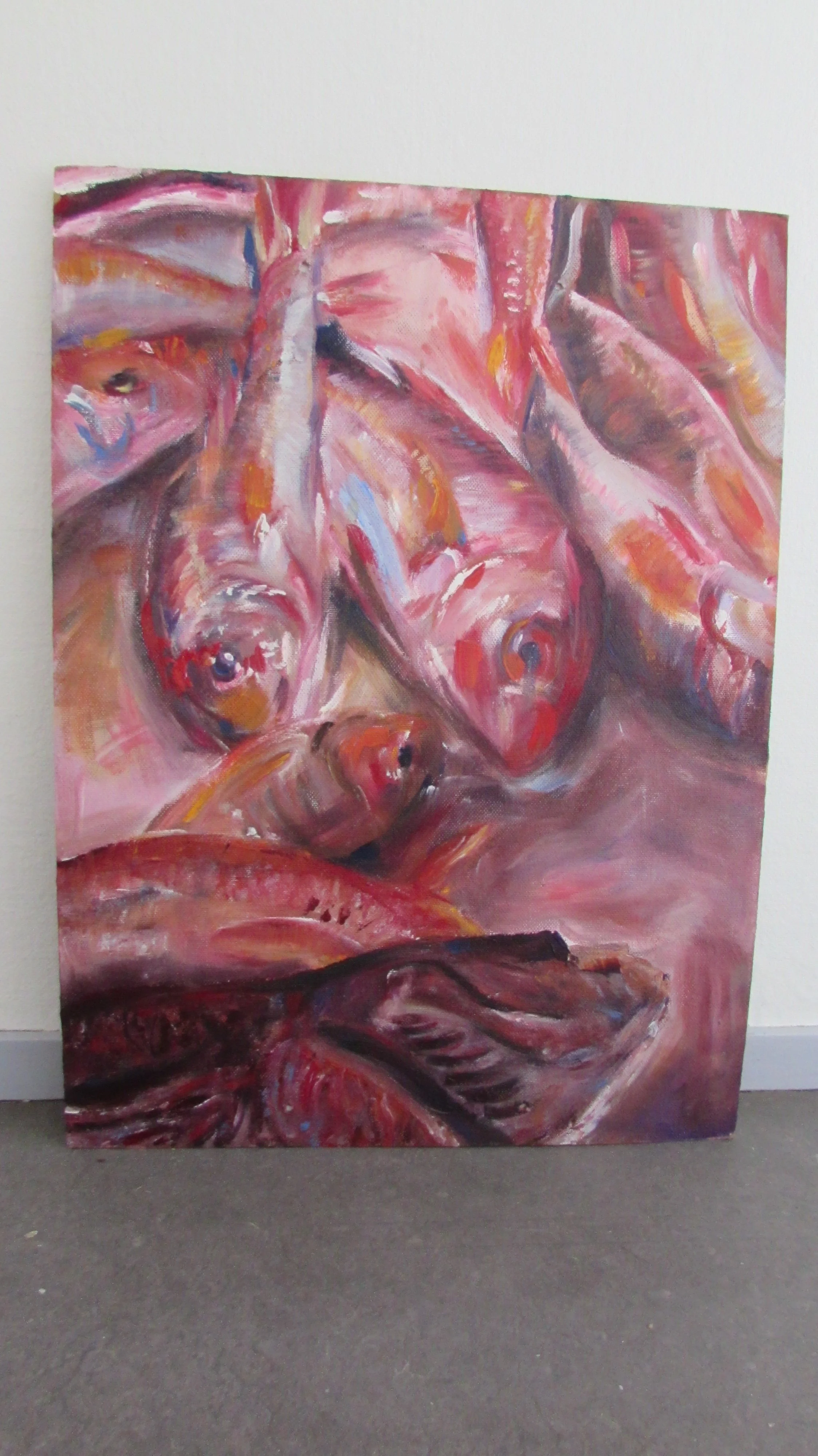 sold, red fish, 75x55cm