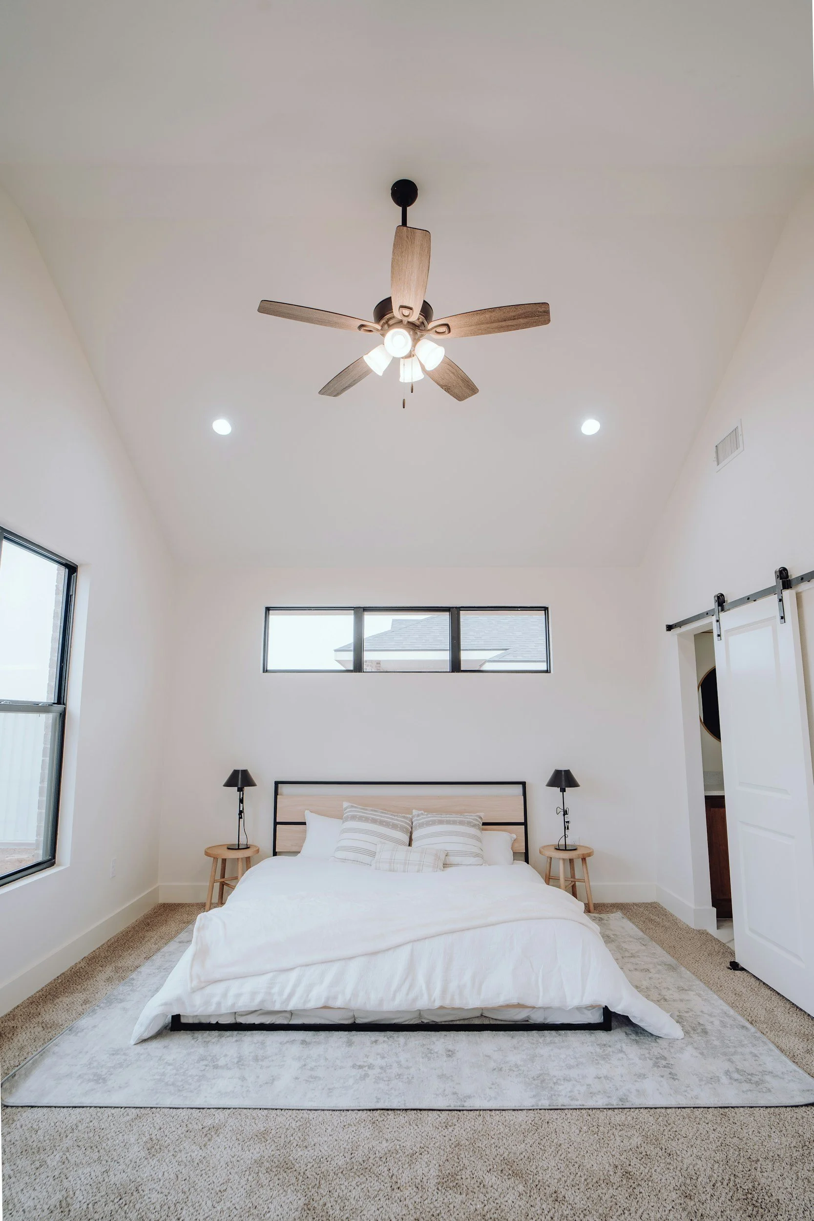 Clean modern bedroom in a recovery housing facility