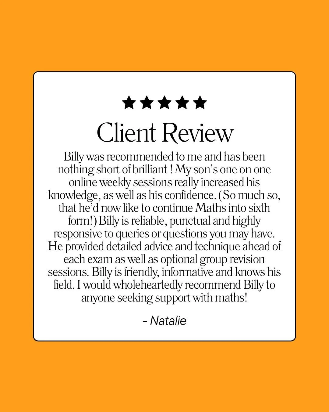 ⭐ Every student's journey is different, but the goal remains the same.
Greater confidence. Stronger understanding. Improved performance.
Thank you for this fantastic feedback. It's a privilege to help students achieve their potential.
📩 Message me i