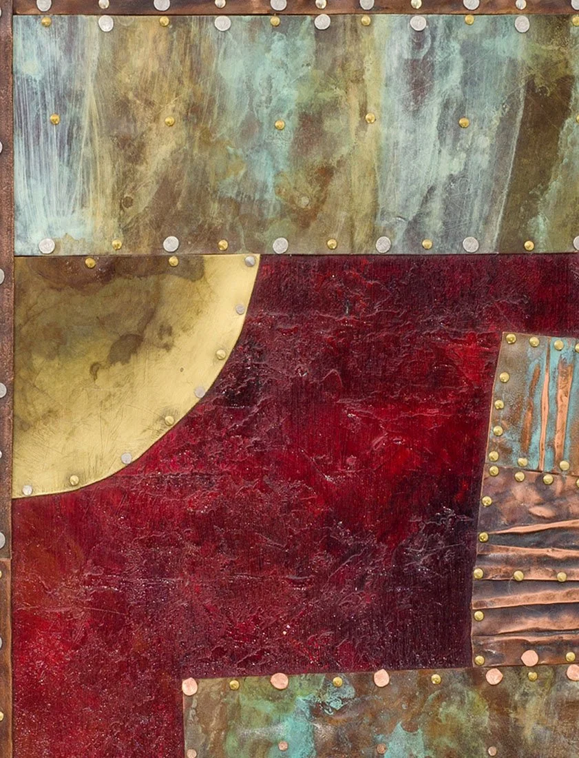 Sunset.
Patinated copper, brass, and mixed metals
61 × 30 cm · 2008.
Private Collection