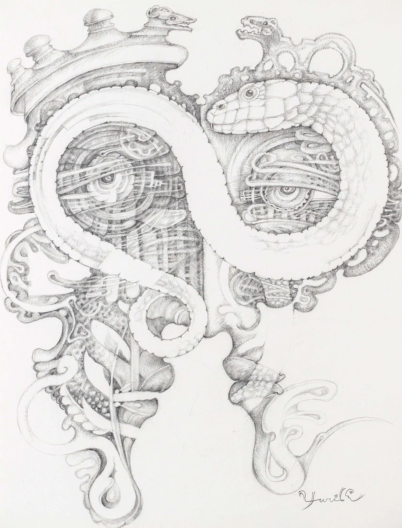 Temptation of Adam and Eve · Graphite on paper · 28 × 36 cm · 2024 · Available