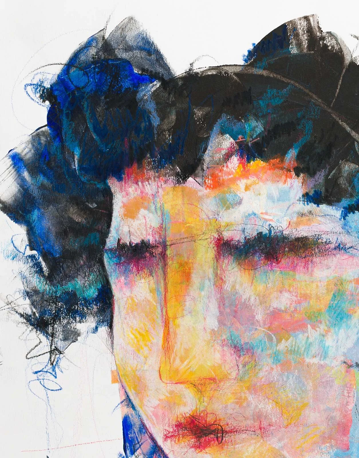 Rivka. Acrylic, colour pencils on paper. 36 × 43 cm. 2019. Available