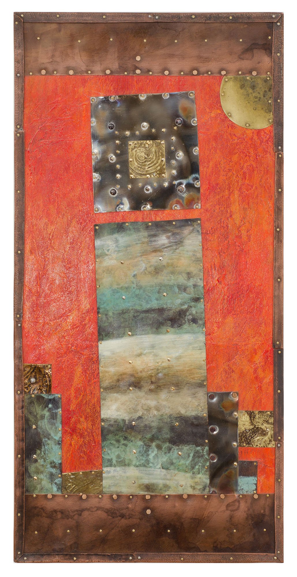 Sunrise.
Patinated copper, brass, and mixed metals
61 × 30 cm · 2008.
Private Collection