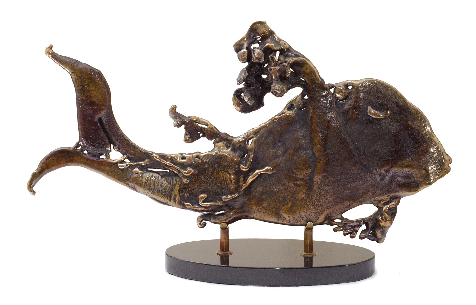 Leviathan. 2007. Patinated brass, bronze, and marble. 46 x 28 cm. Available
