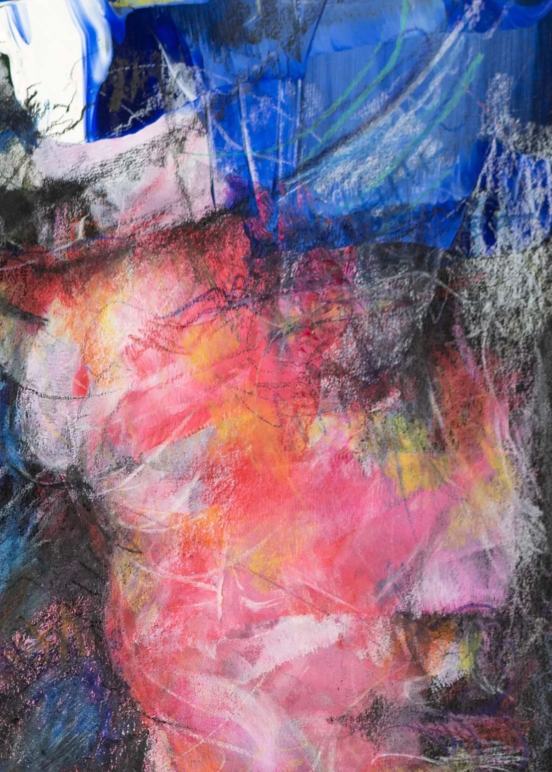 Unspoken. Acrylic, ink, colour pencils on paper. 29 × 42 cm. 2020. Available