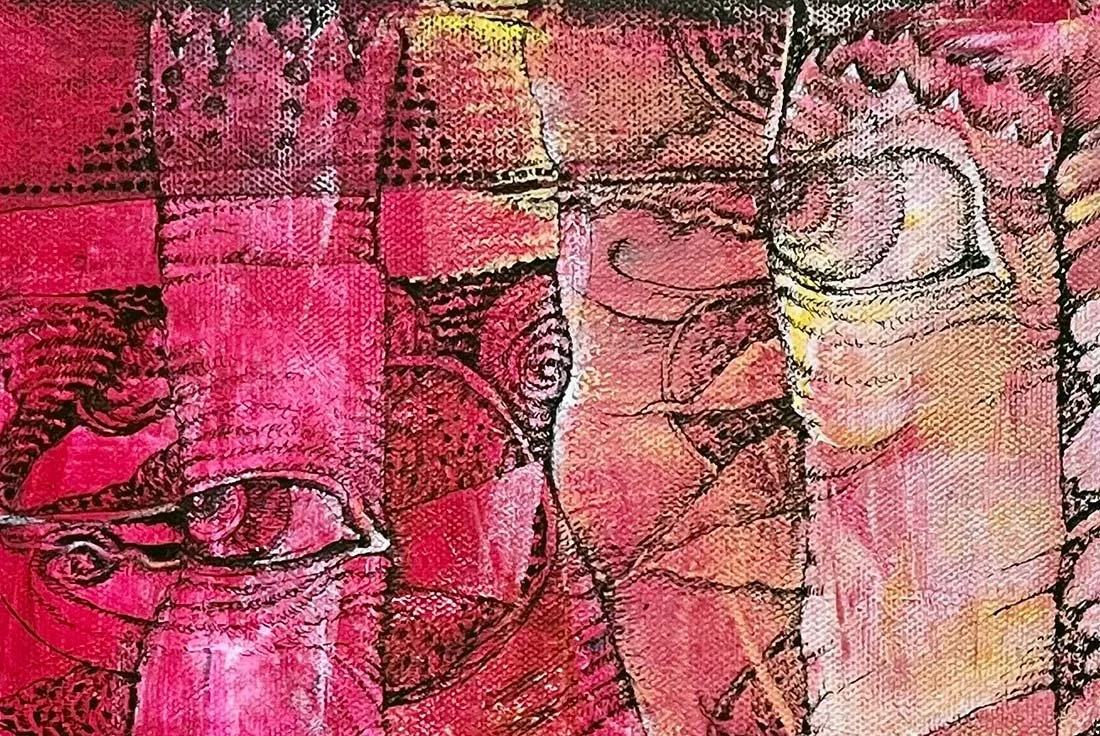 
Witnesses. Acrylic, ink on canvas. 61 x 51 cm cm, 2022. Available