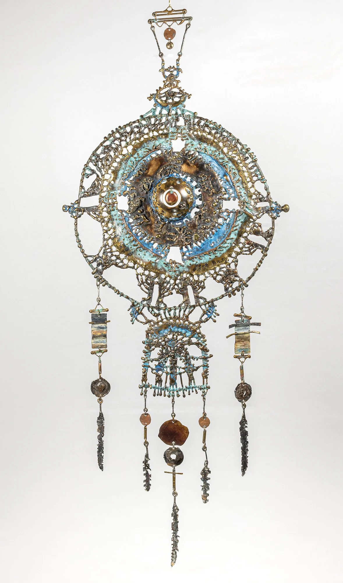 Five Feathers, 2007. Patinated bronze, brass, copper, and stainless steel. 16 × 40 inches. Hand-fabricated, 1 of 1. Available. Price on inquiry.