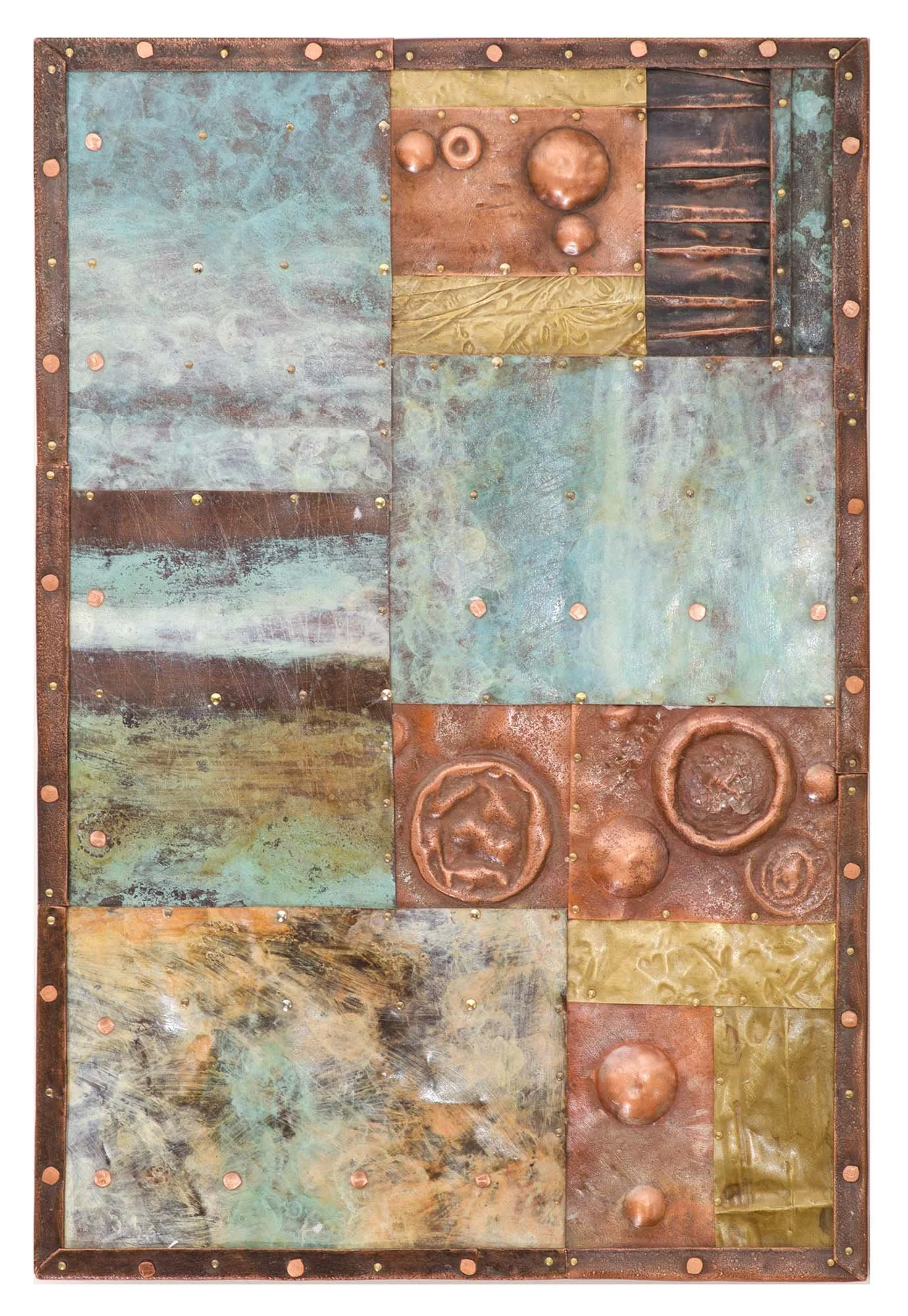 Spring.
Patinated copper, brass, and mixed metals
25 × 51 cm · 2006.
Private Collection