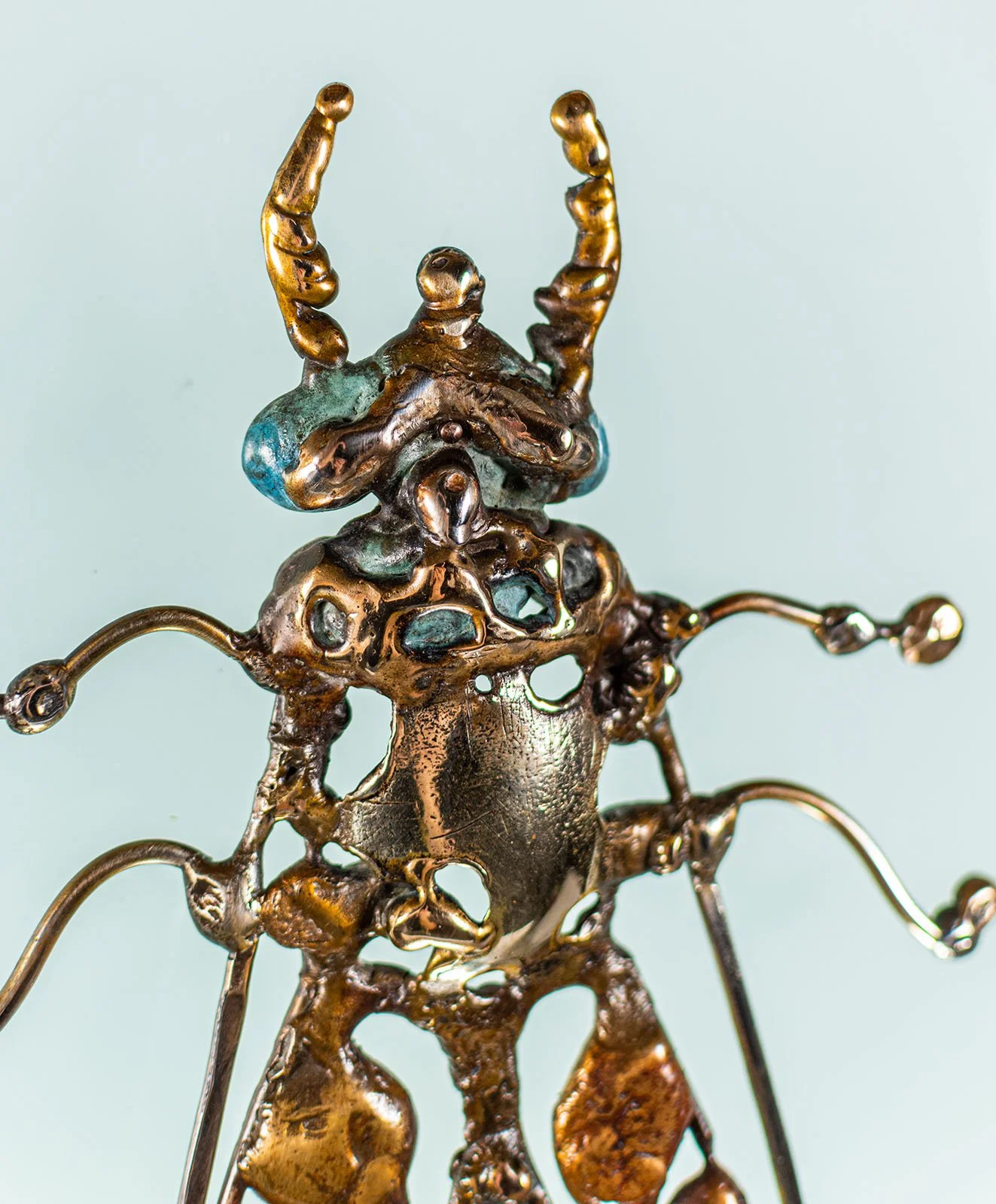 Blue Fly. 2007. Patinated bronze, brass, silver, stainless steel, glass. 33 x 38 cm. Available.