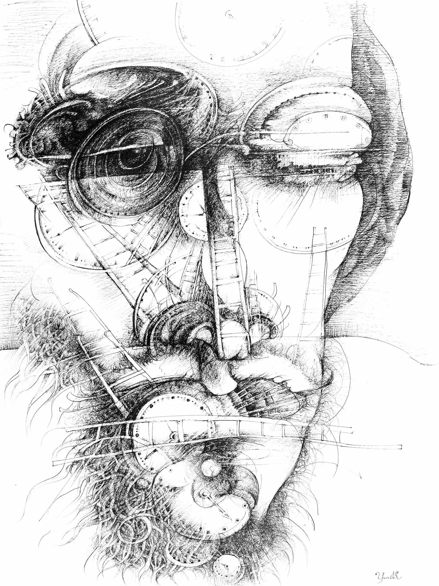 Time May Change Me · Ink on paper · 61 × 46 cm · 2018 · Available