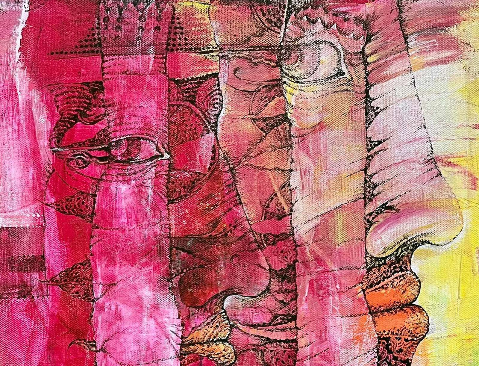 
Witnesses. Acrylic, ink on canvas. 61 x 51 cm cm, 2022. Available