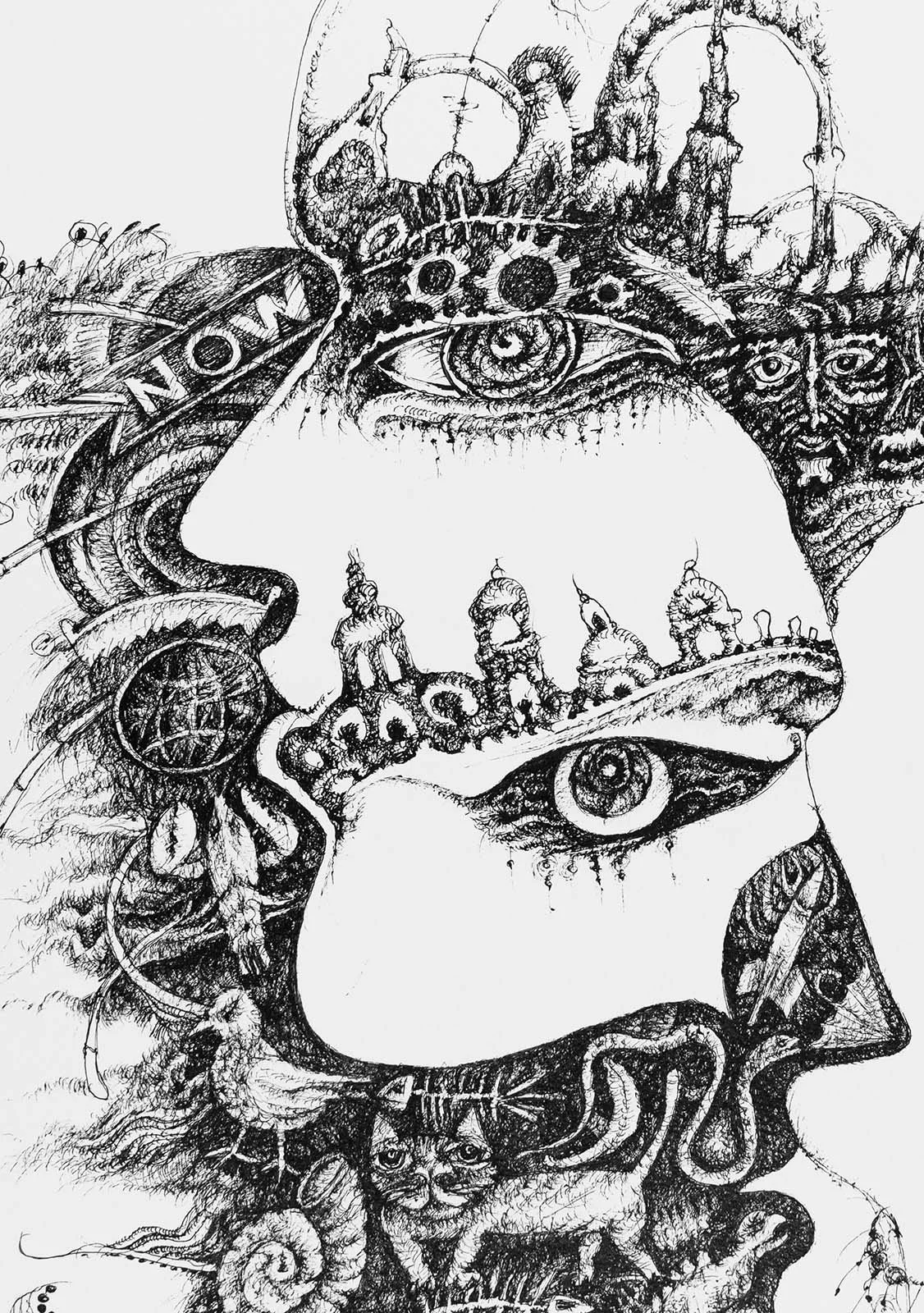 Two Queens · Ink on paper · 30 × 46 cm · 2018 · Available