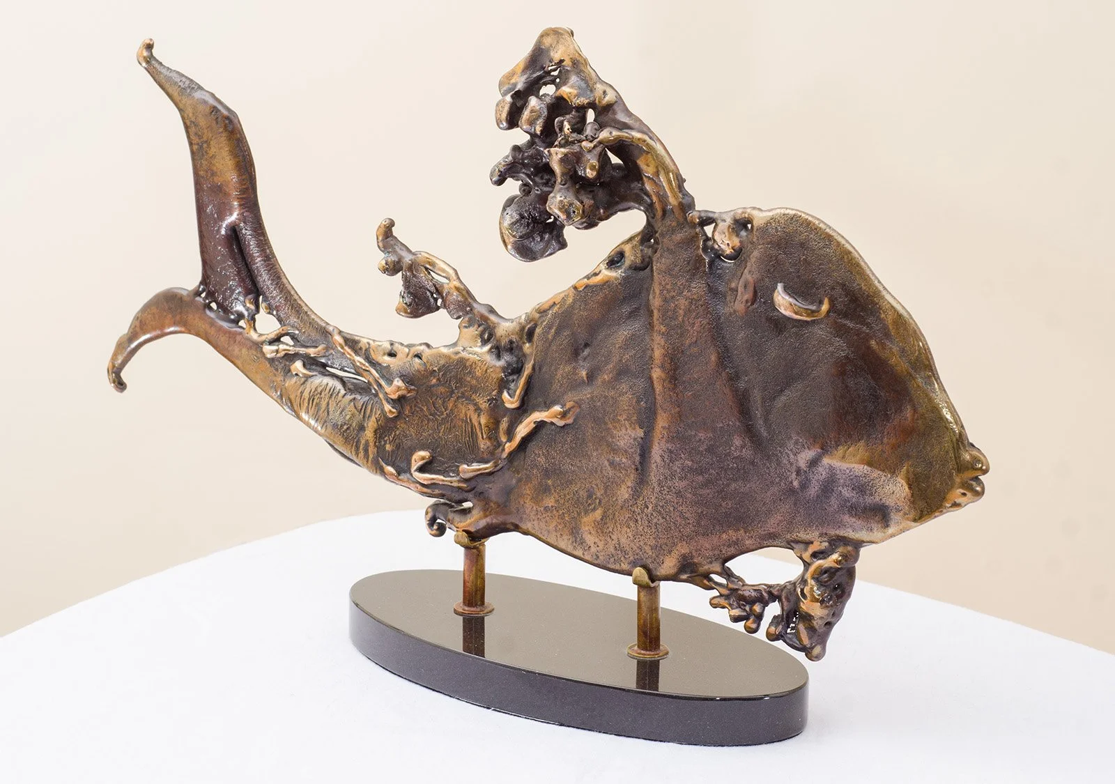 Leviathan. 2007. Patinated brass, bronze, and marble. 46 x 28 cm. Available