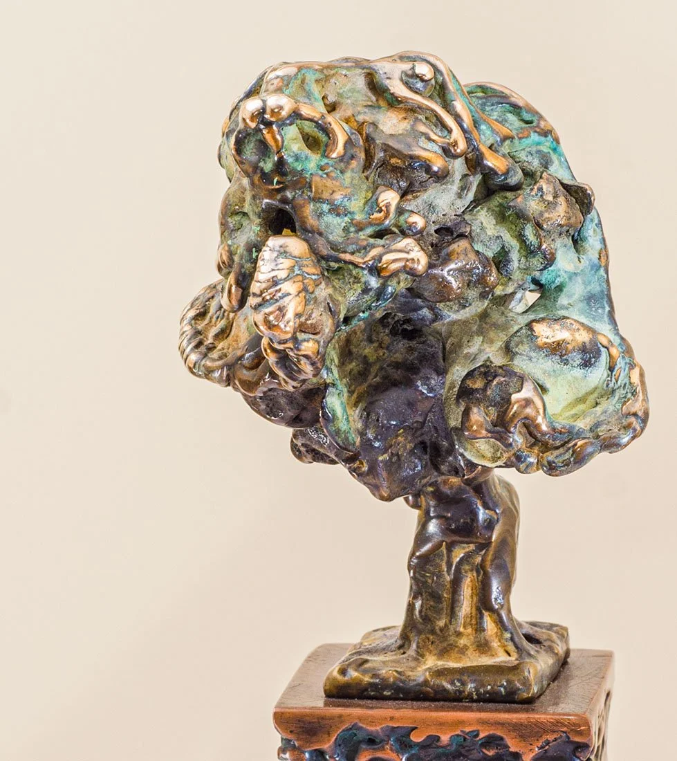 Inner Silence. 2017. Patinated bronze, copper, marble. 17 x 10 x 36 cm. Available