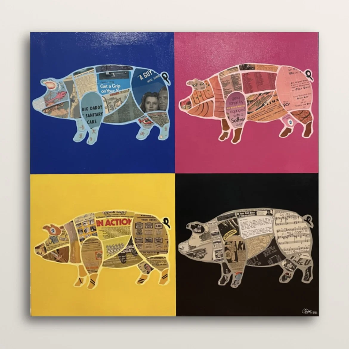 Piggy / 2023 / 36" x 36" Mixed Media on canvas.