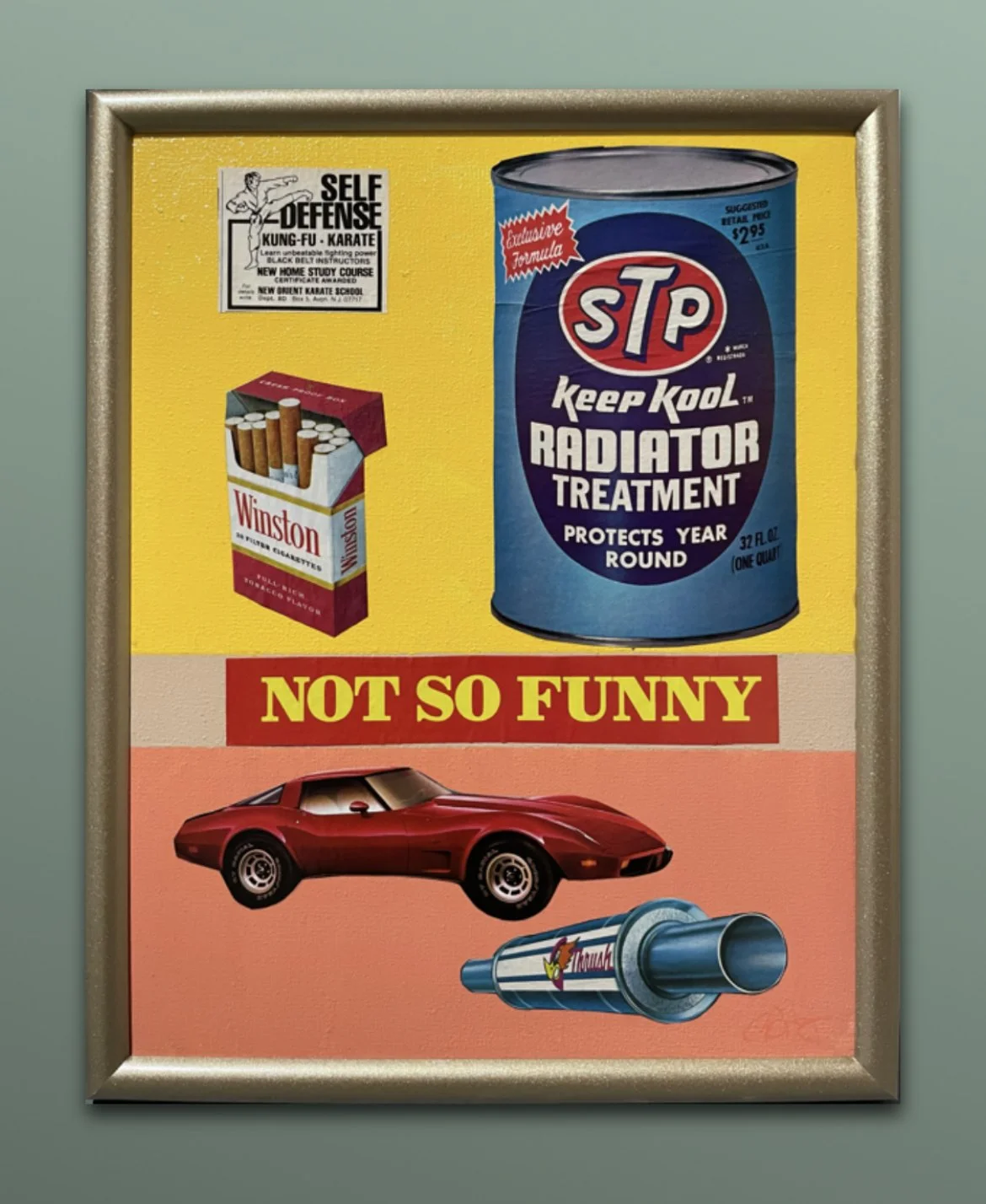 Not So Funny / 2022 / 11" x 14" Mixed Media on canvas.