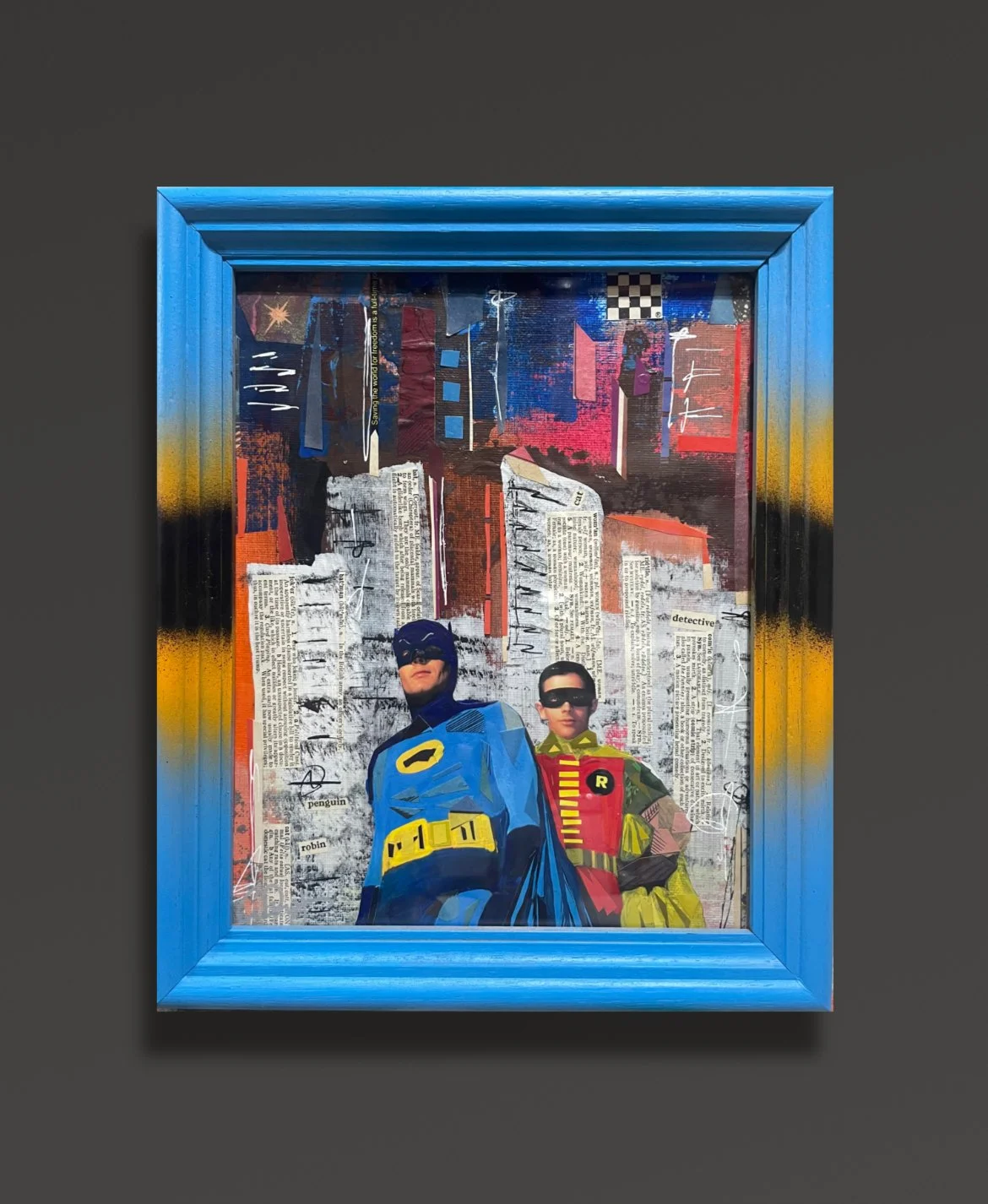 Holy Cats / 2024 / 8" x 10" Mixed Media on canvas in custom frame.