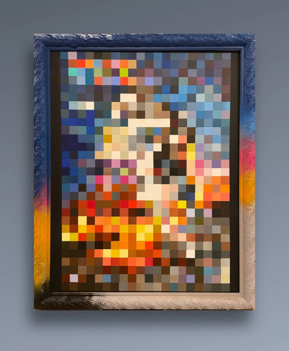 Back to the Future / 2024 / 28" x 22" Acrylic on canvas in custom frame.  Proudly owned by Angie and Todd Krebs.