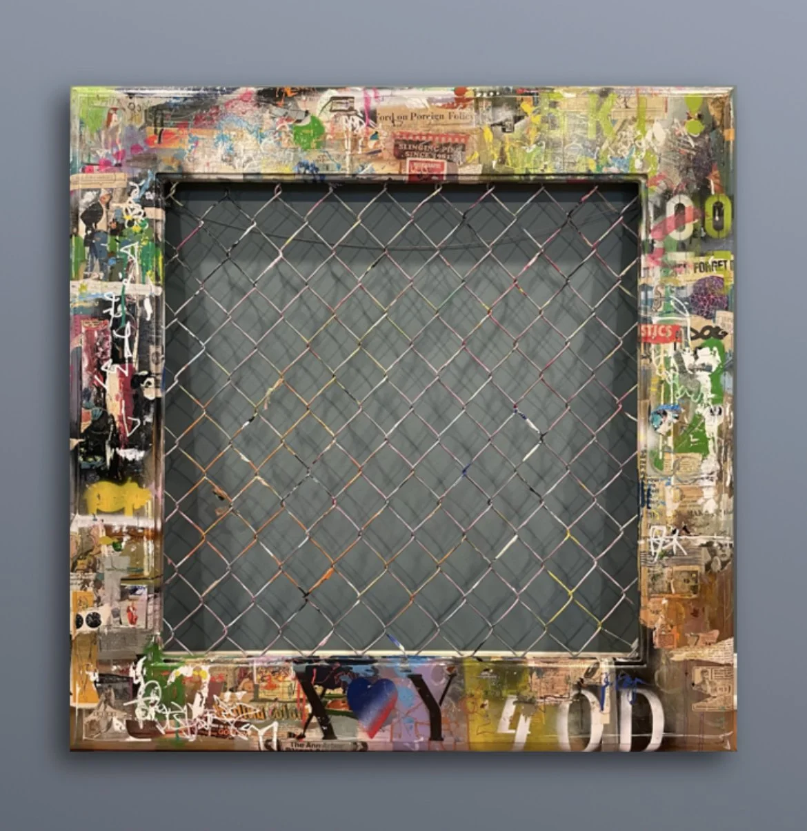 Urban Planning Major / 2023 / 40" x 40" Mixed Media on wood.