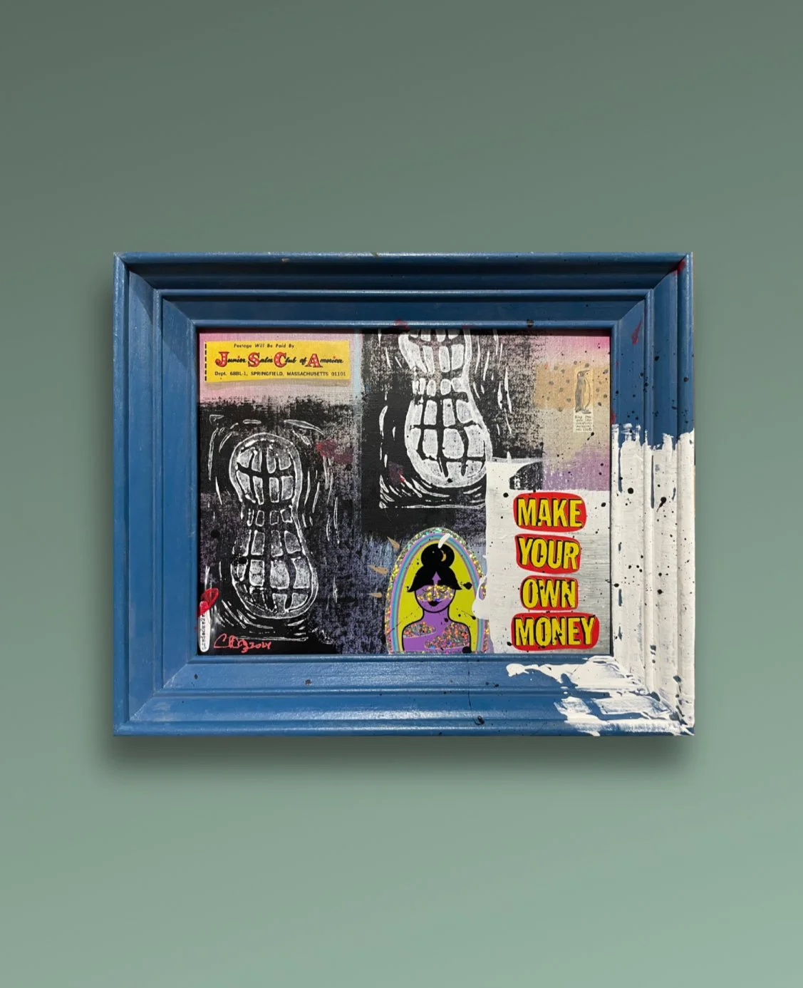 Incomme / 2024 / 8" x 10" Mixed Media on canvas in custom frame.