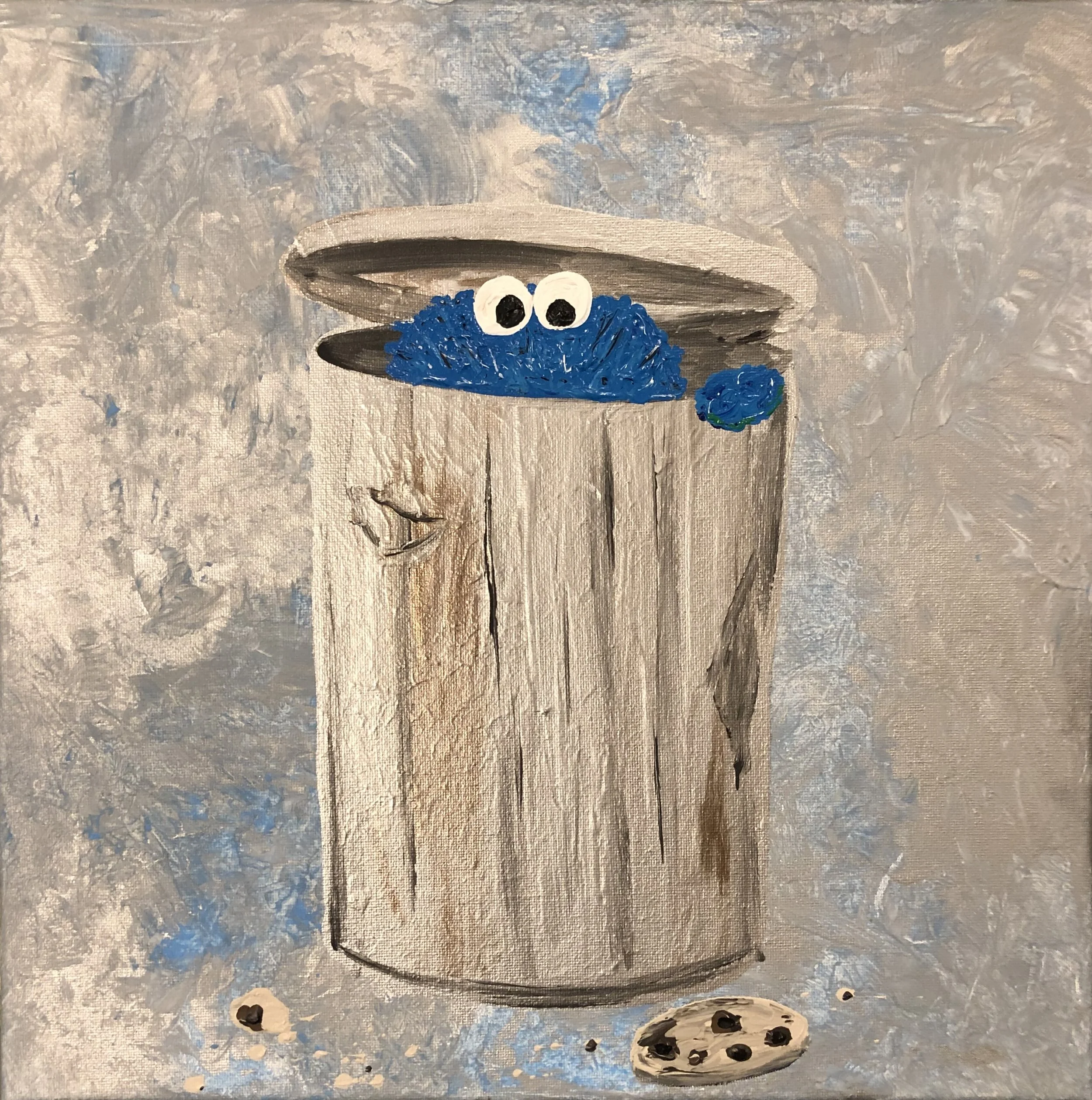 Plot Twist / 2019 / 14" x 14" Acrylic on canvas.