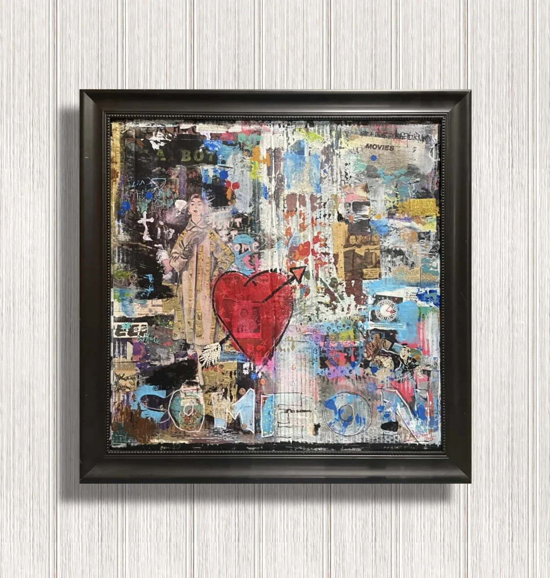 Kingless / 2025 / 24" x 24" Mixed Media on cardboard. 