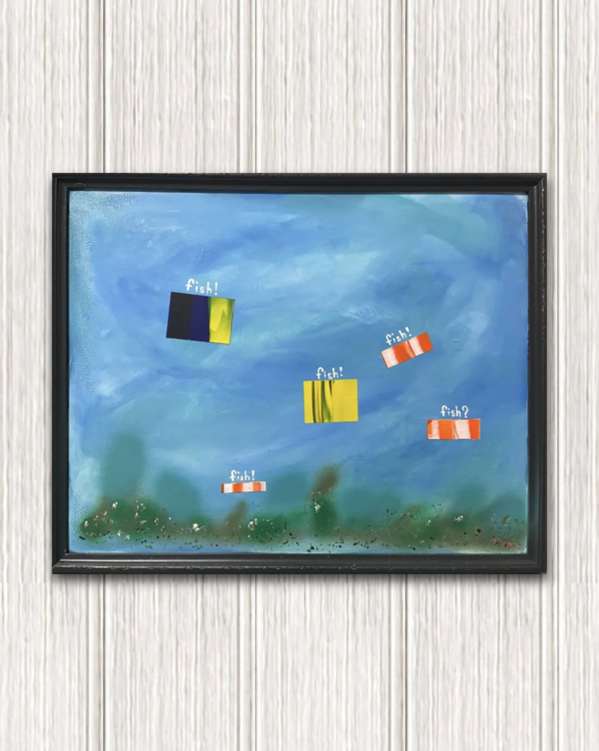 .ghoti / 2022 / 16" x 20" Acrylic and Spray Paint on canvas.  Purchased at the 2023 Plymouth Art Fair and in a private collection. The buyer of this piece is my kind of art connoisseur.  This piece is nuts. I couldn't be happier that this particular 