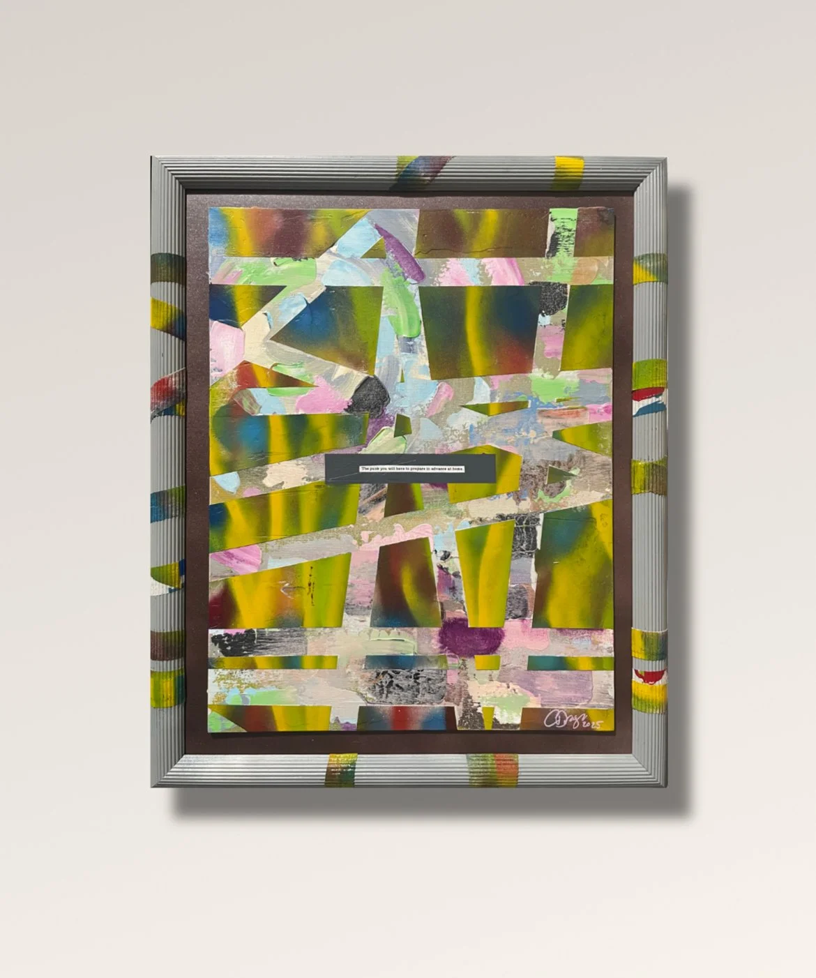 Always Be Prepared.  16" x 20" Mixed media on canvas, in custom frame.