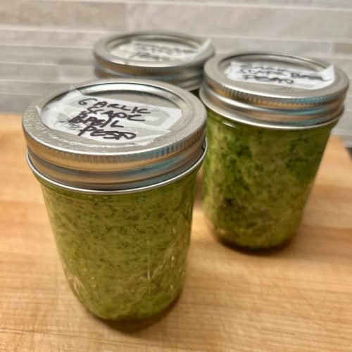 Garlic Scape and Basil Pesto