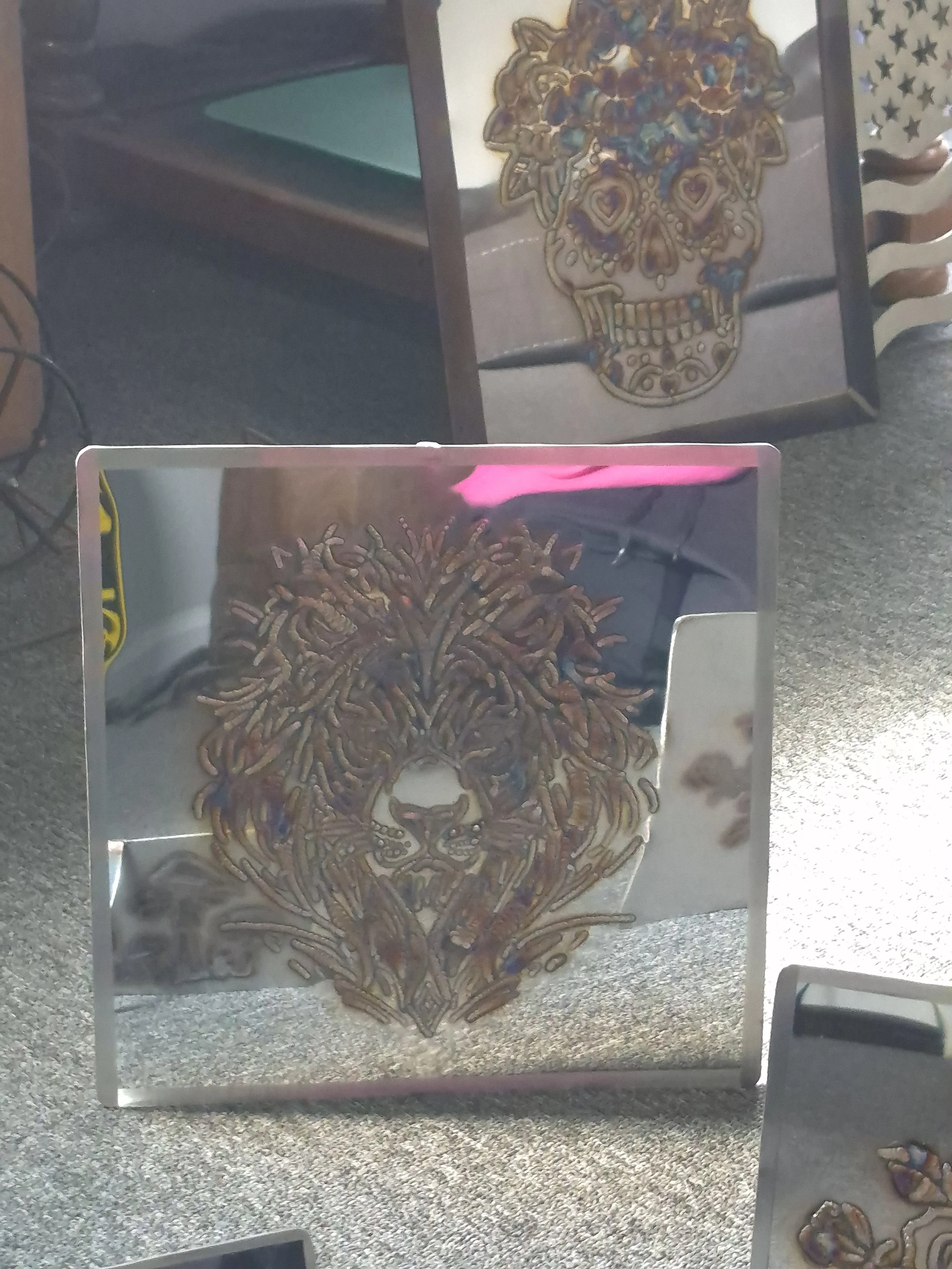 Lion Metal Art - Handcrafted lion design made from repurposed metal materials. A bold, statement piece, symbolizing strength, courage, and leadership. | Price: $200 | 
Quantity in stock: 1