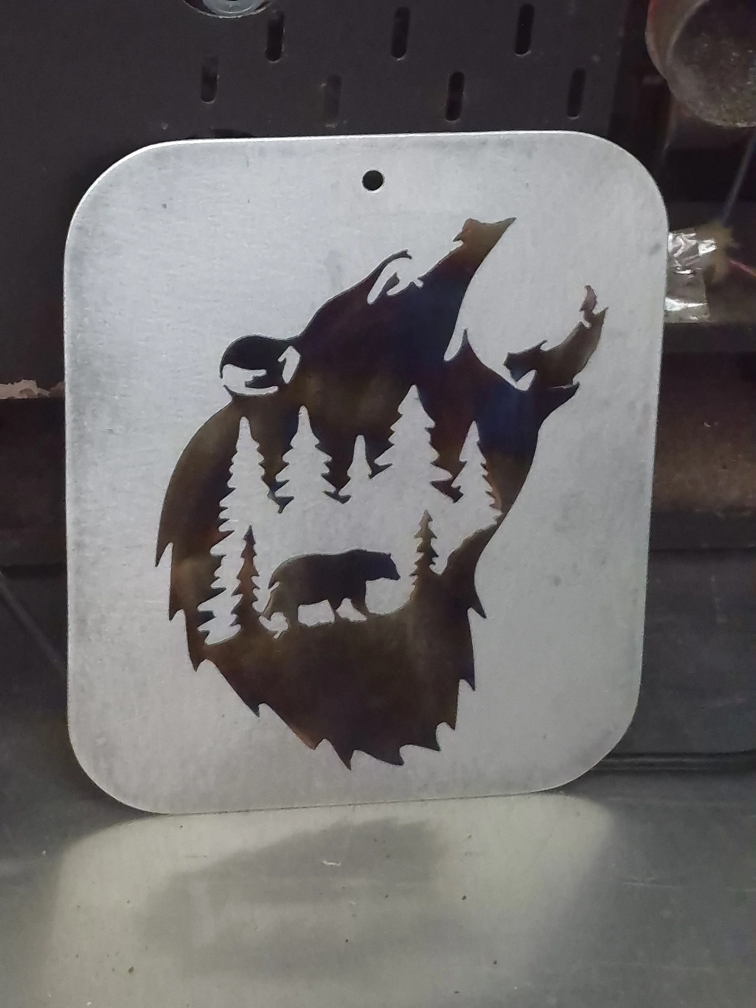 Custom wildlife inspired cutout perfect for cabin decor, outdoor lovers, or rustic spaces. | Price: $60 | Quantity in stock: 1