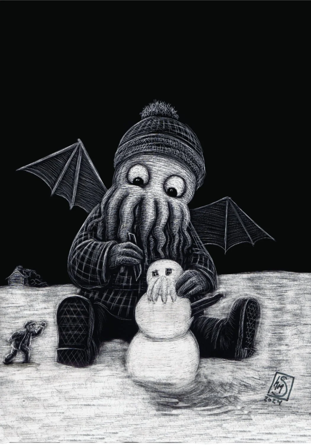 Cthulu Snow Day 5x7 version rgb web26.jpg