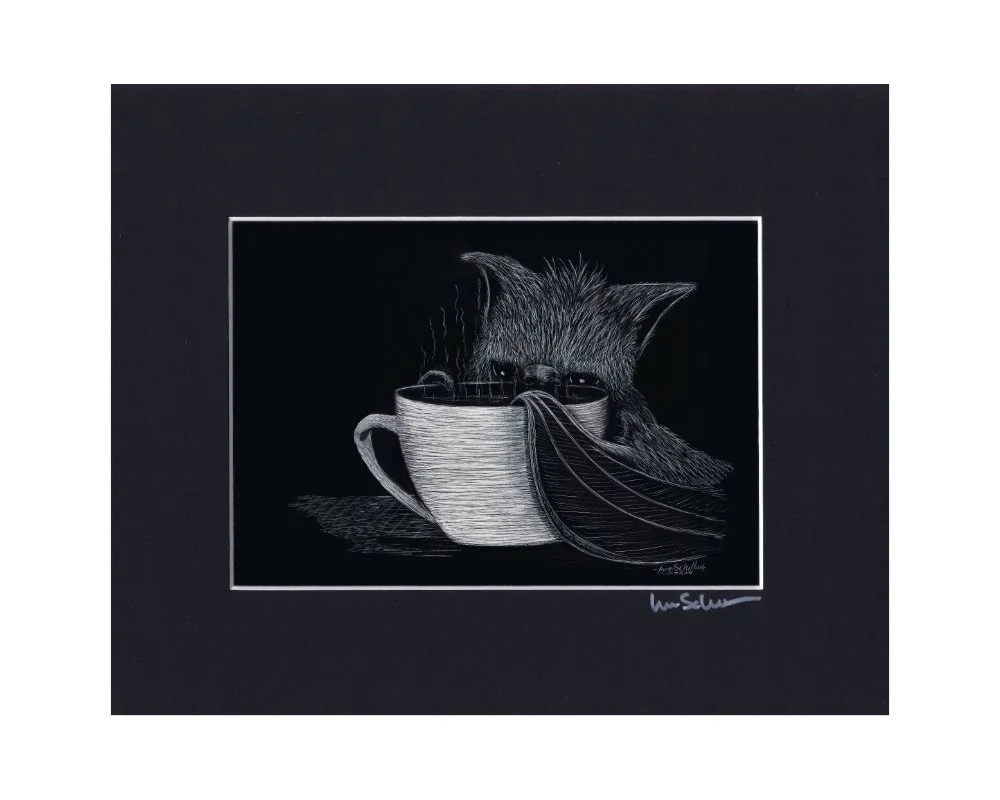 Coffee Bat - Matted Print