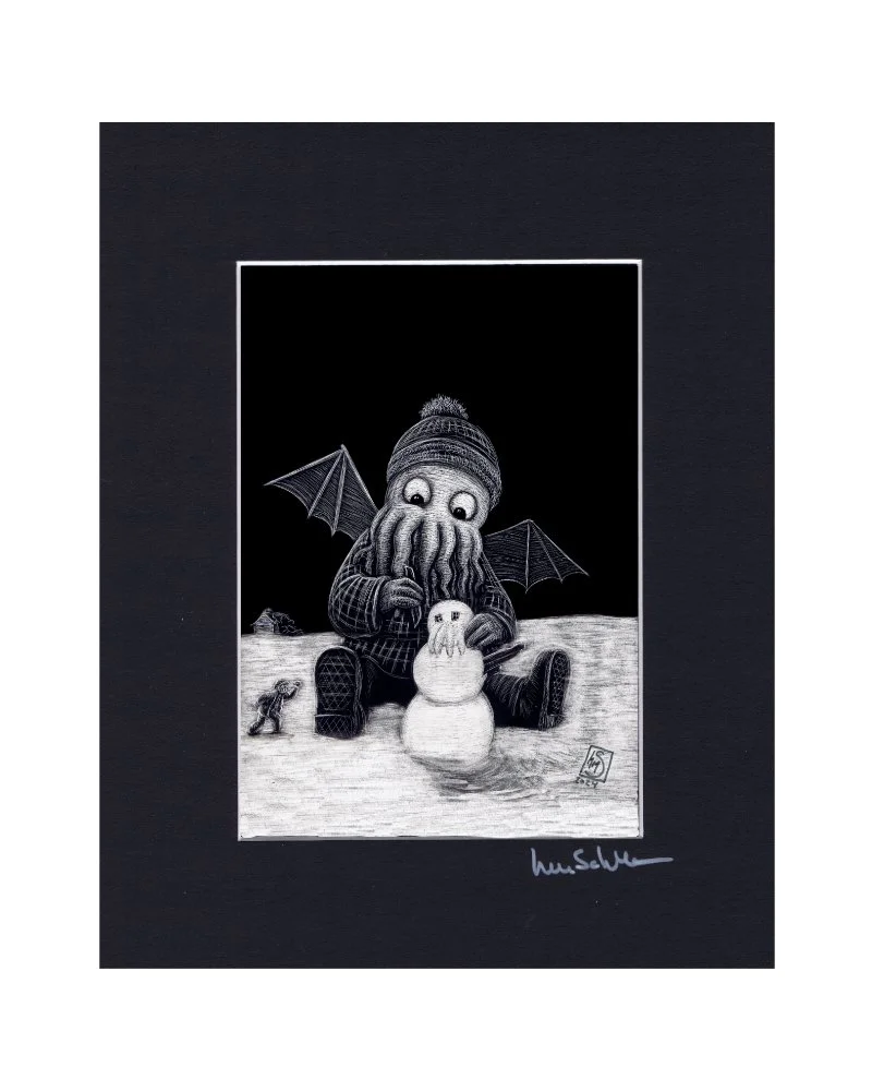 Cthulhu Snow Day - Matted Print