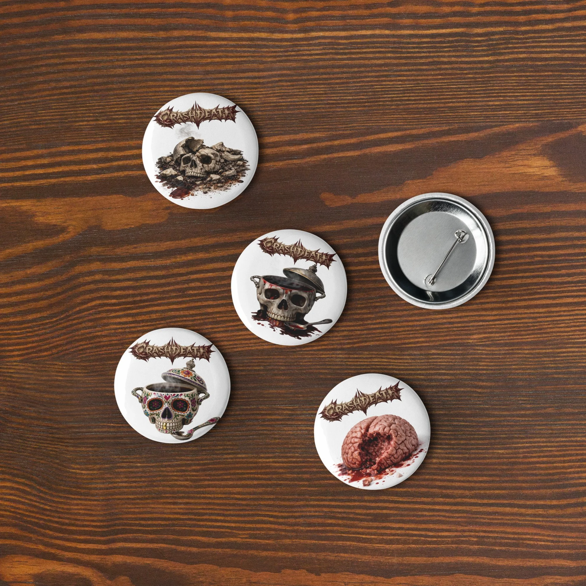 Crashdeath Set of pin buttons