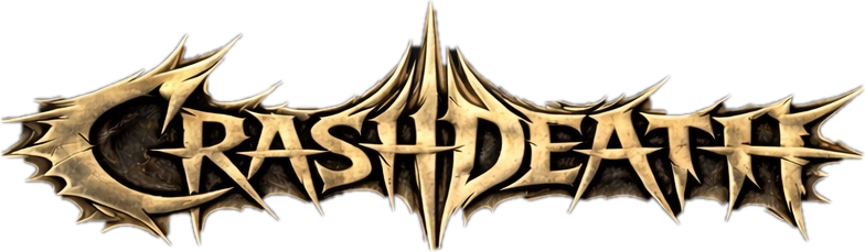 Crush Death logo with jagged, metallic-style text