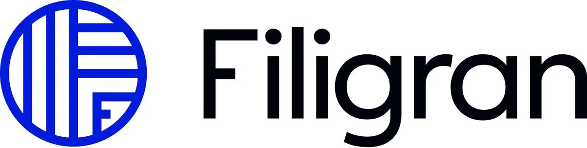 Logo with a blue circle containing stylized lines and the word 'Filgrastim' in black text.