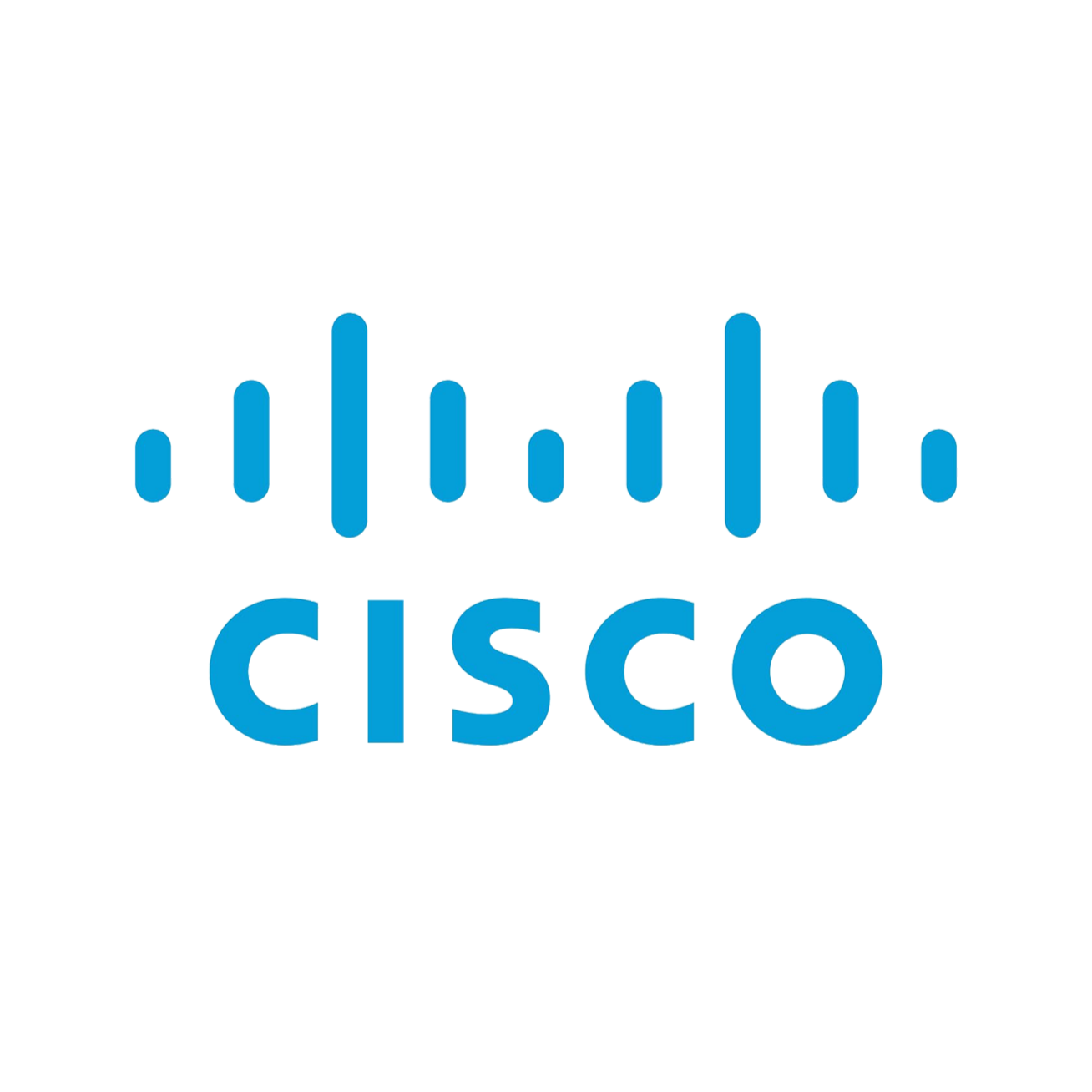 Cisco logo featuring a blue stylized sound wave above the company name in lowercase blue letters.