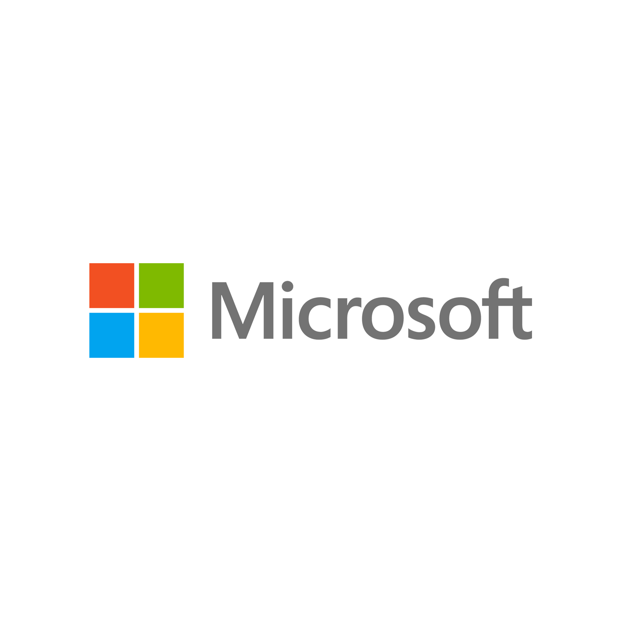 Microsoft logo with four colored squares (red, green, blue, yellow) and the word 'Microsoft' in gray text.