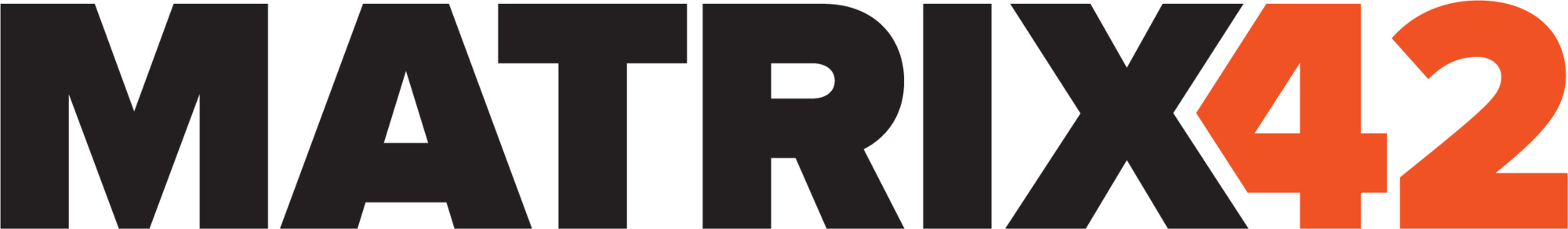 Logo of the movie "The Matrix 4: Resurrections" with black letters and an orange number four and two.