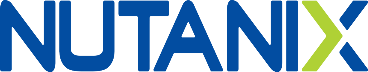 Nutanix logo with blue and green lettering.