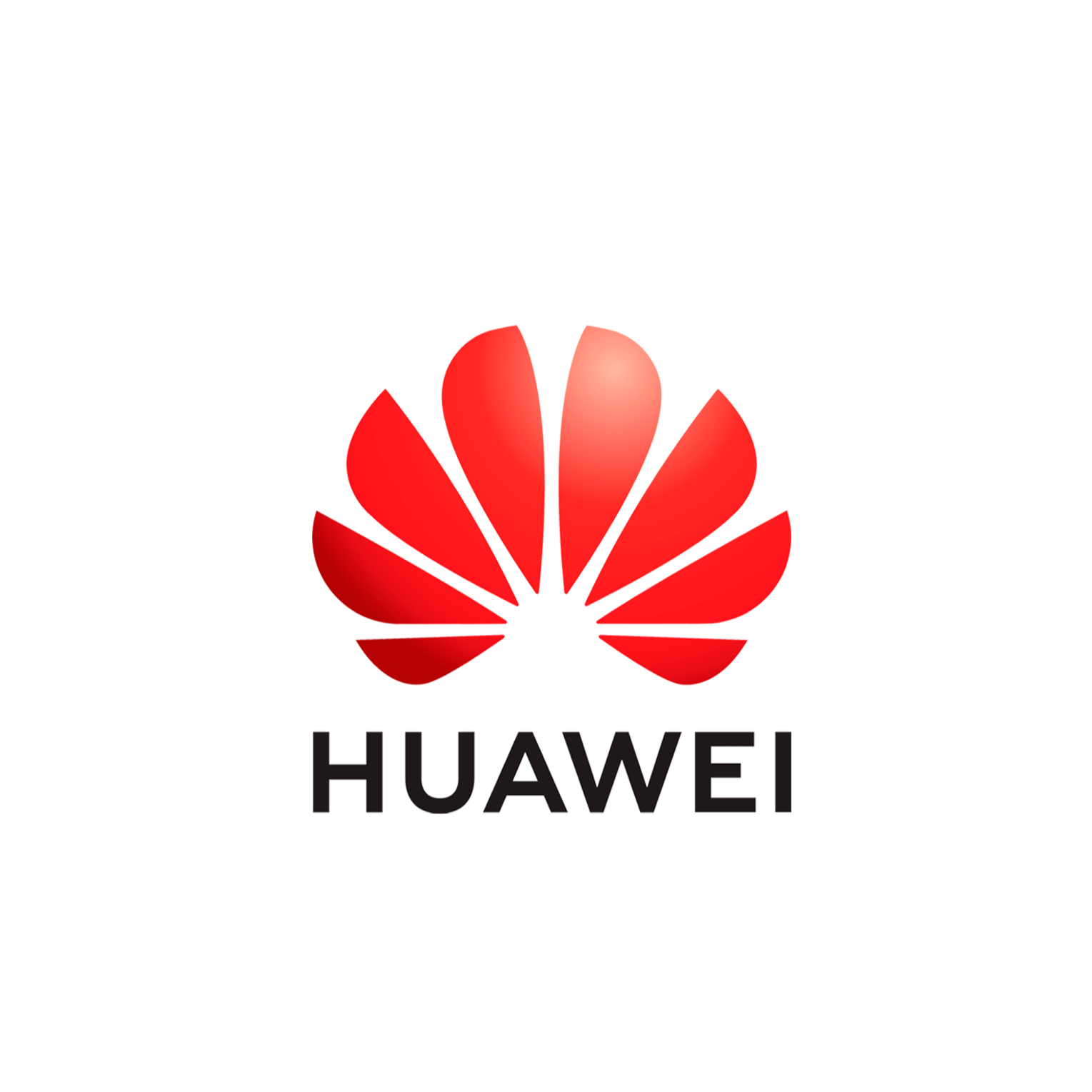 Huawei logo with a stylized red flower above the company name in black letters.
