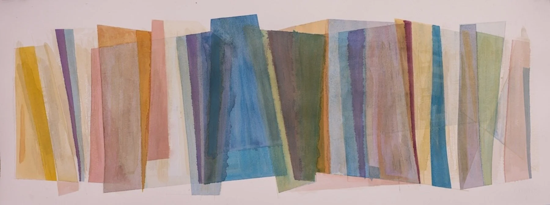 Series I. Watercolor on paper, 12 x 30 in., 2026. Sold