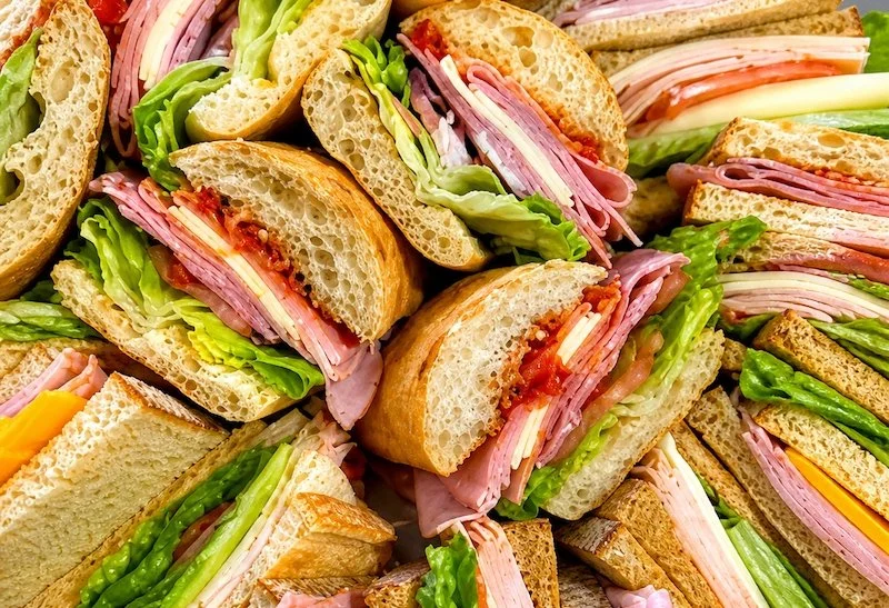 Sandwich platter with a variety of cold cut sandwiches from Sam's in Chestertown