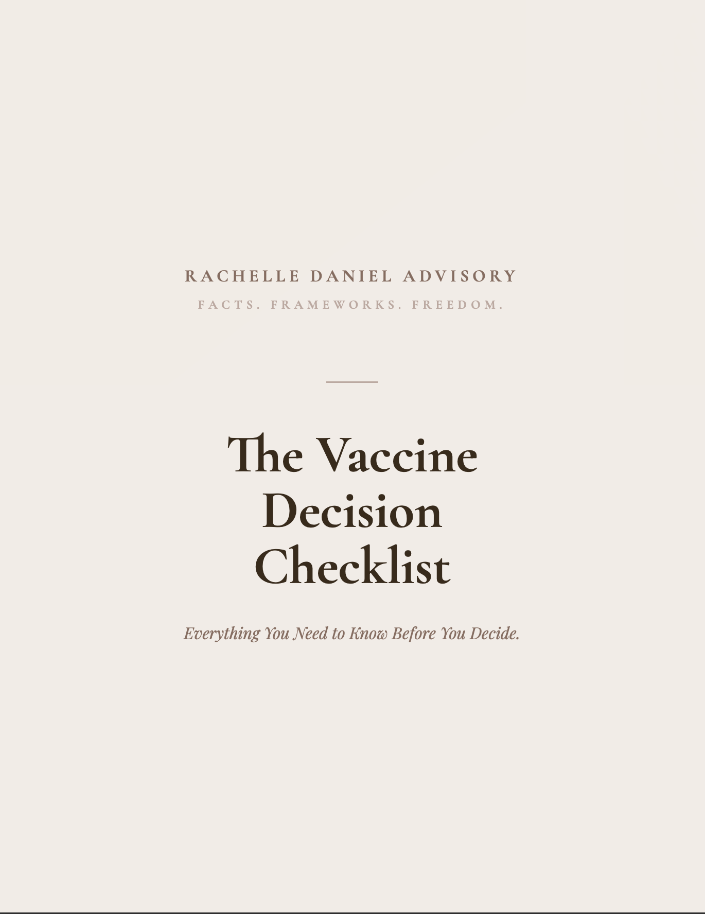 The Vaccine Decision Checklist
