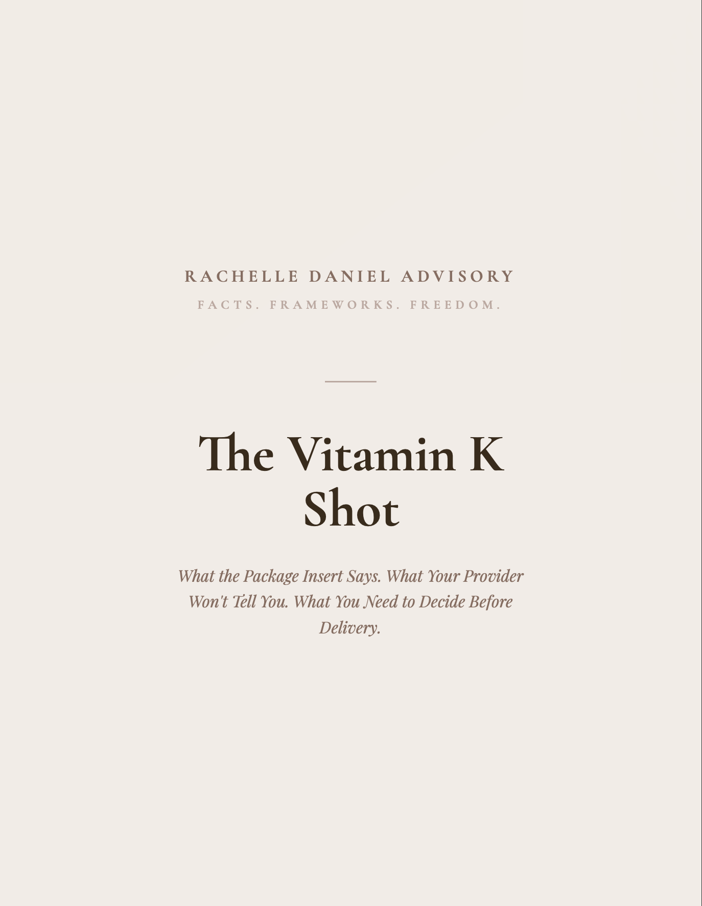 The Newborn Vitamin K Shot